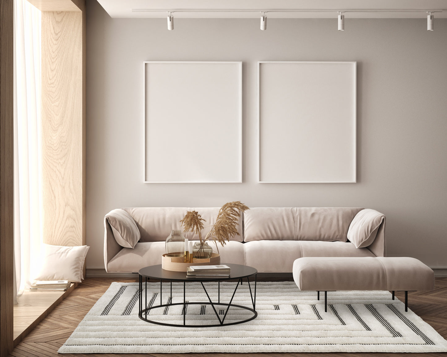 Freya Living Room Area Rug Contemporary 3D Embossed Modern Merge Line Design
