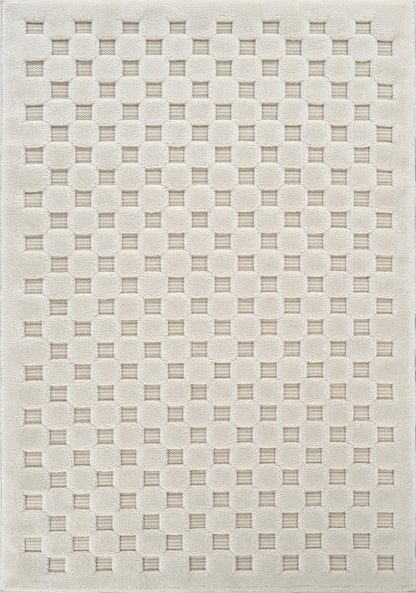 Freya Living Room Area Rug Contemporary 3D Embossed Modern Cubed Design