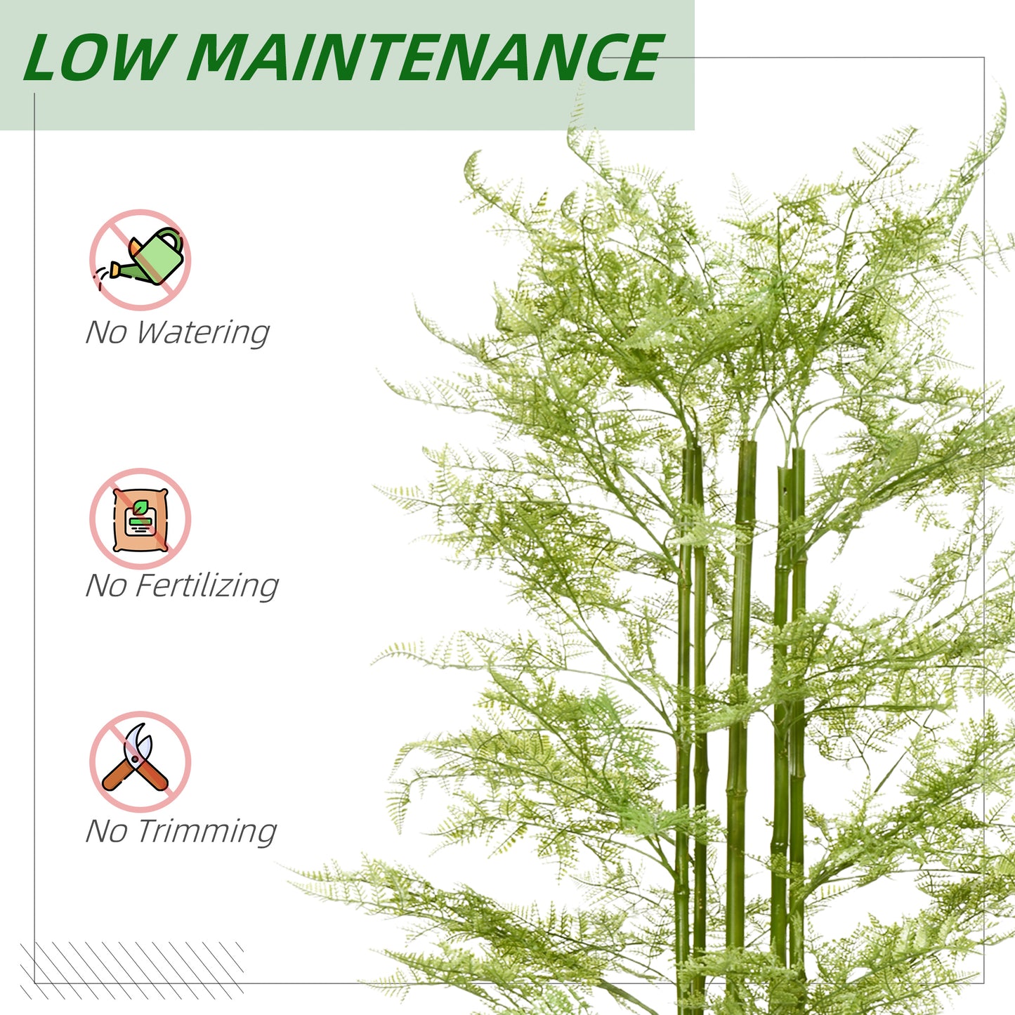 Decorative Artificial Plants Asparagus Fern Tree in Pot Fake Plants for Home Indoor Outdoor Decor, 155cm