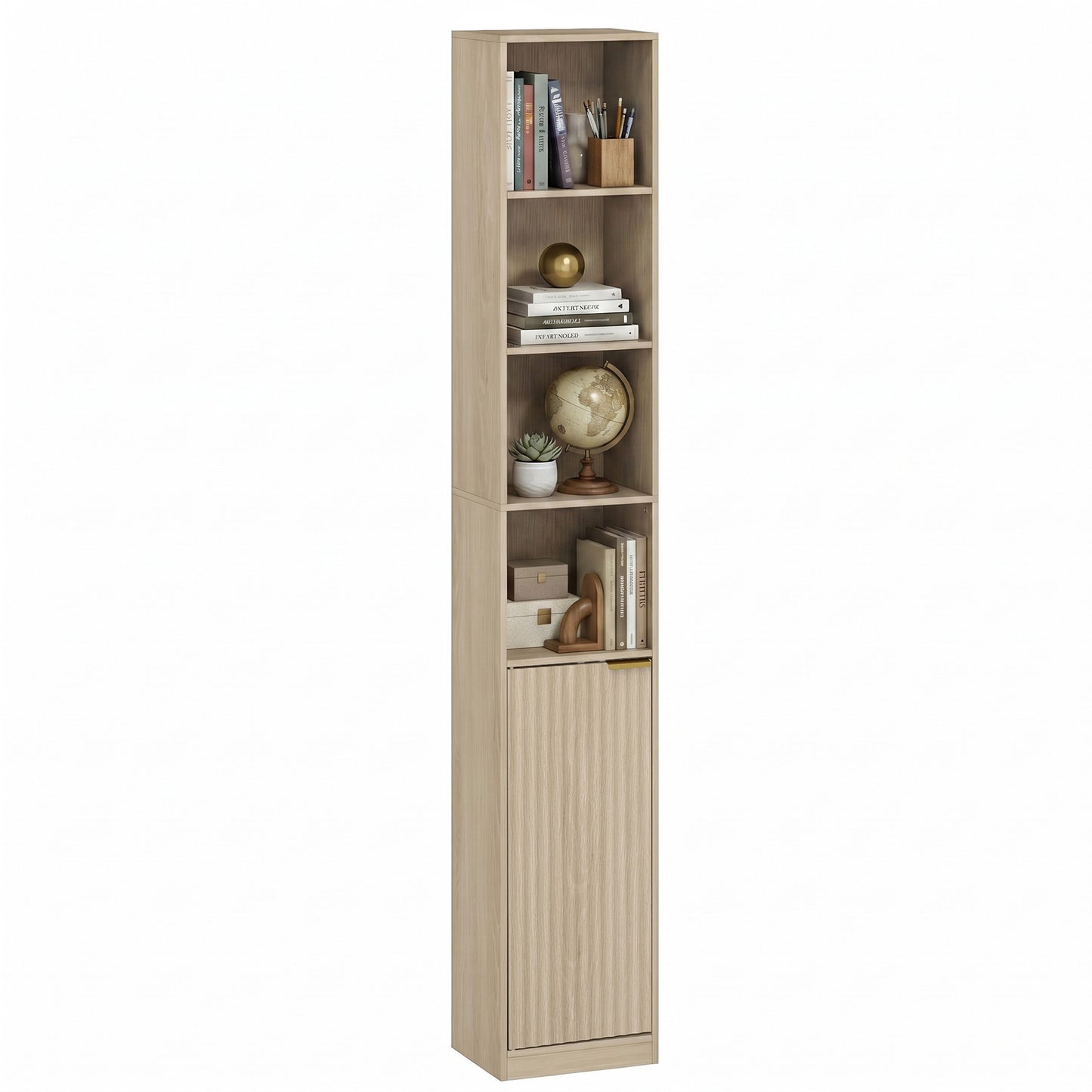Bookcase Adjustable Shelf 6-Tier Oak Wood Effect