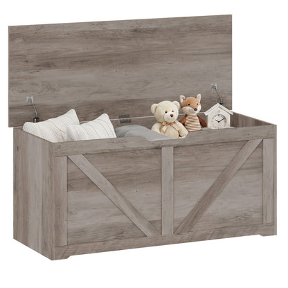 Storage Trunk for Living Room, with Safety Hinges, 100cm, Grey