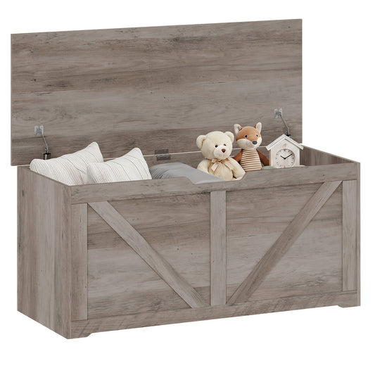 Storage Trunk for Living Room, with Safety Hinges, 100cm, Grey