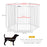 Dog Playpen, Foldable Dog Pen, Metal Rabbit Run, Pet Crate Fence with Door for Indoor and Outdoor, 90H x 123L x 102Wcm, White