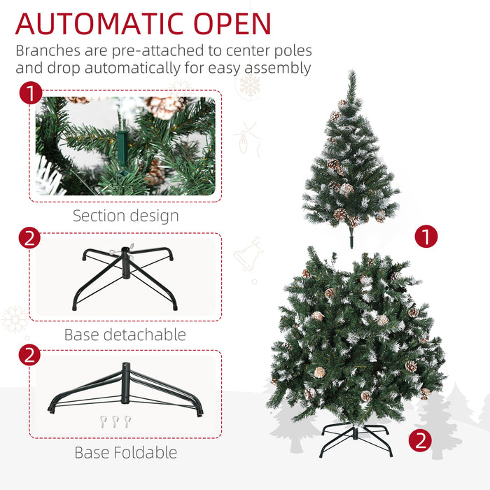 5FT Artificial Christmas Tree Xmas Indoor Decoration, Automatic Open