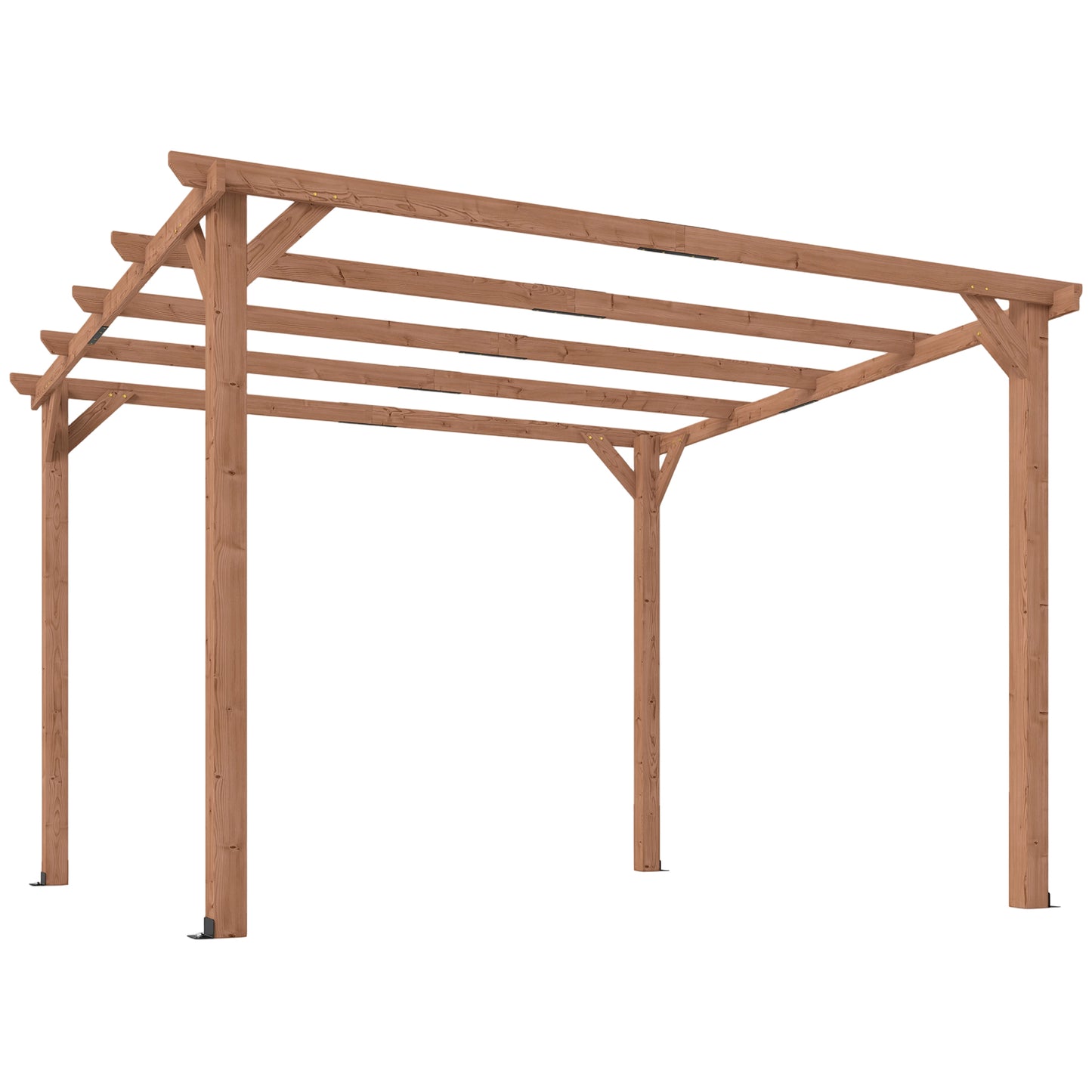 3x3 m Garden Wooden Pergola Gazebo Grape Trellis, Maple Wood-effect