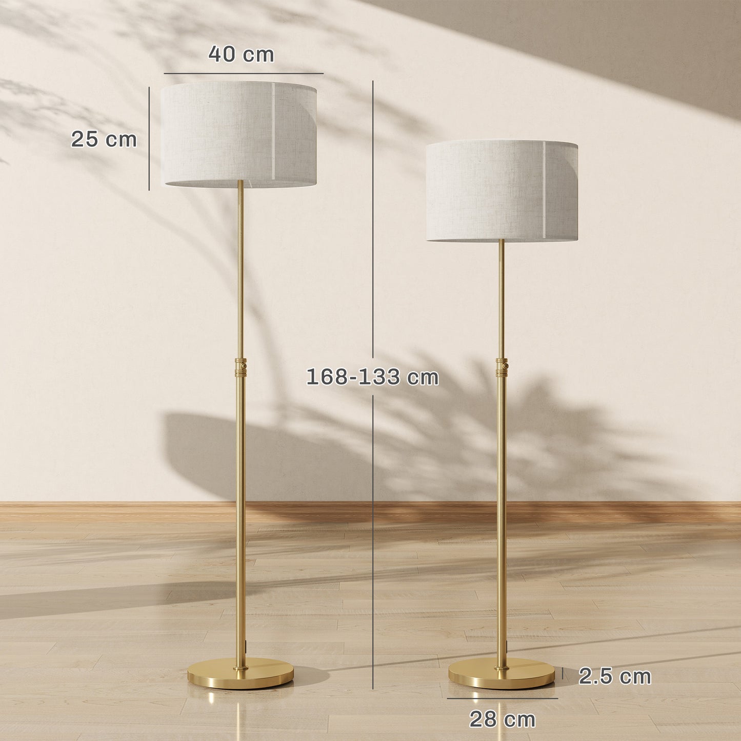 Modern Dimmable Standing Lamp with Adjustable Colour Temperatures