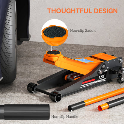 2.5 Ton Low Profile Floor Jack, 7.5-47 cm Hydraulic Car Trolley Jack