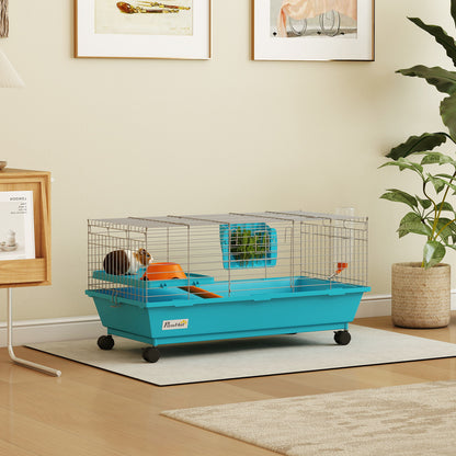 Small Animal Cage , Rabbit Cage with Wheels and Water Bottle