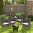 4 PC Rattan Chair Set, Patio Sofa Chairs Set, Cushioned Outdoor Rattan Furniture