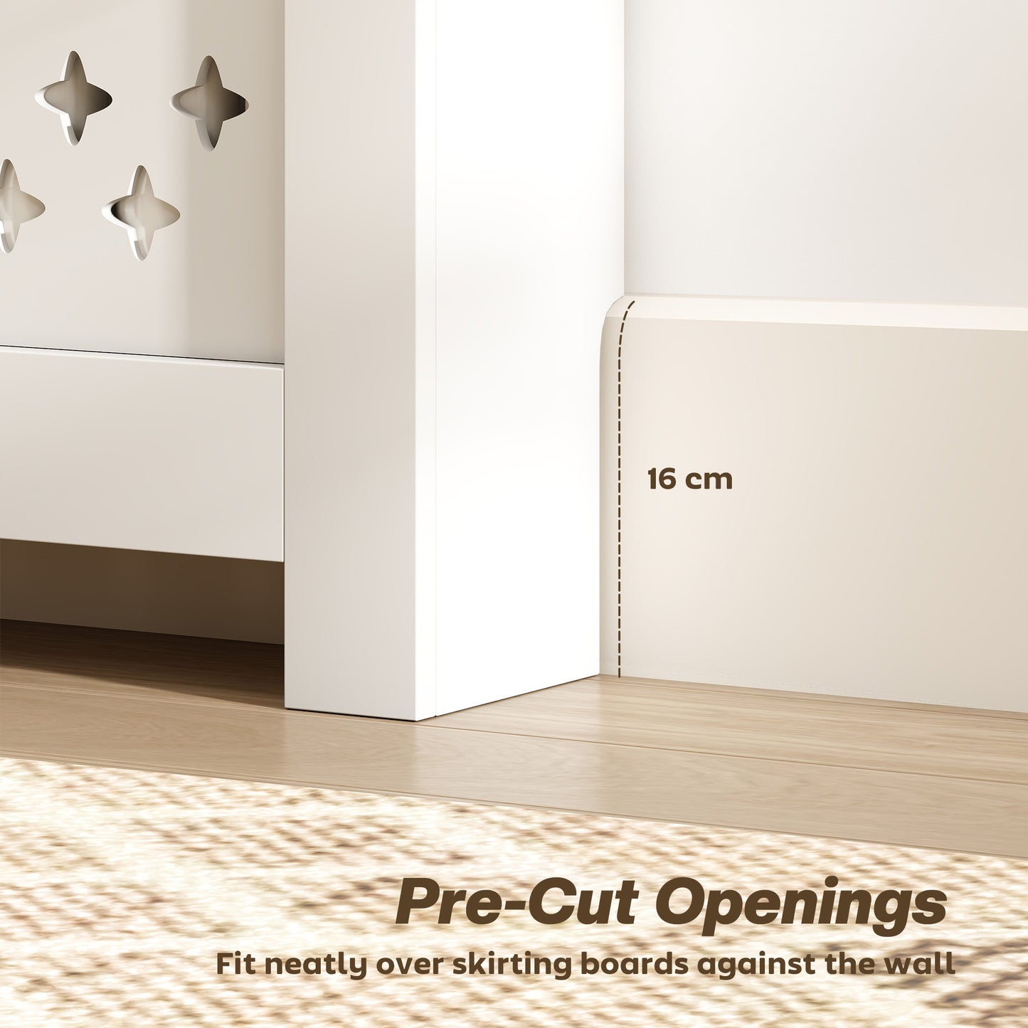 Heater Cover with Flip Drawer and Top Shelf 78 x 19 x 95.5 cm White