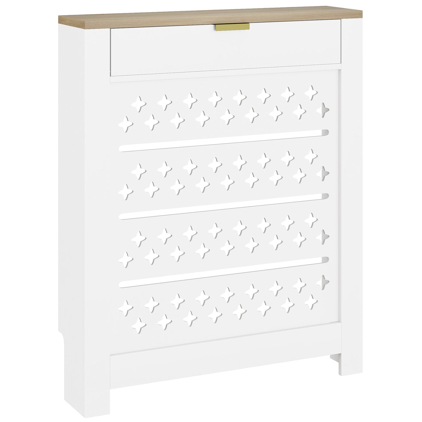 Heater Cover with Flip Drawer and Top Shelf 78 x 19 x 95.5 cm White