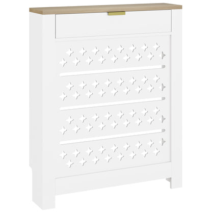Heater Cover with Flip Drawer and Top Shelf 78 x 19 x 95.5 cm White