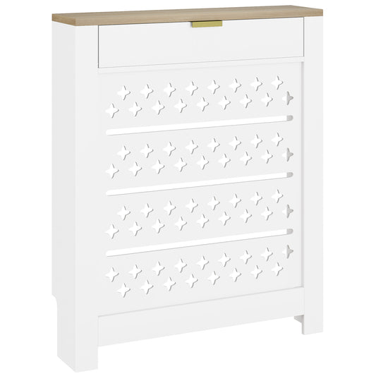 Heater Cover with Flip Drawer and Top Shelf 78 x 19 x 95.5 cm White