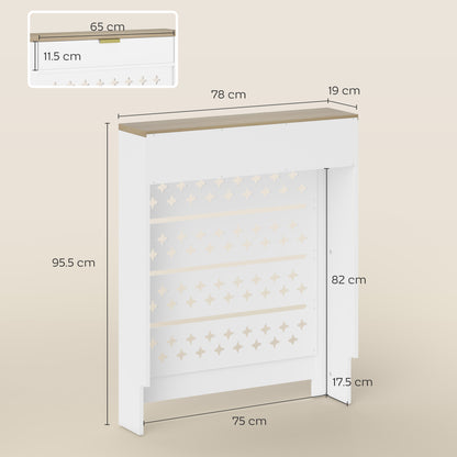 Heater Cover with Flip Drawer and Top Shelf 78 x 19 x 95.5 cm White