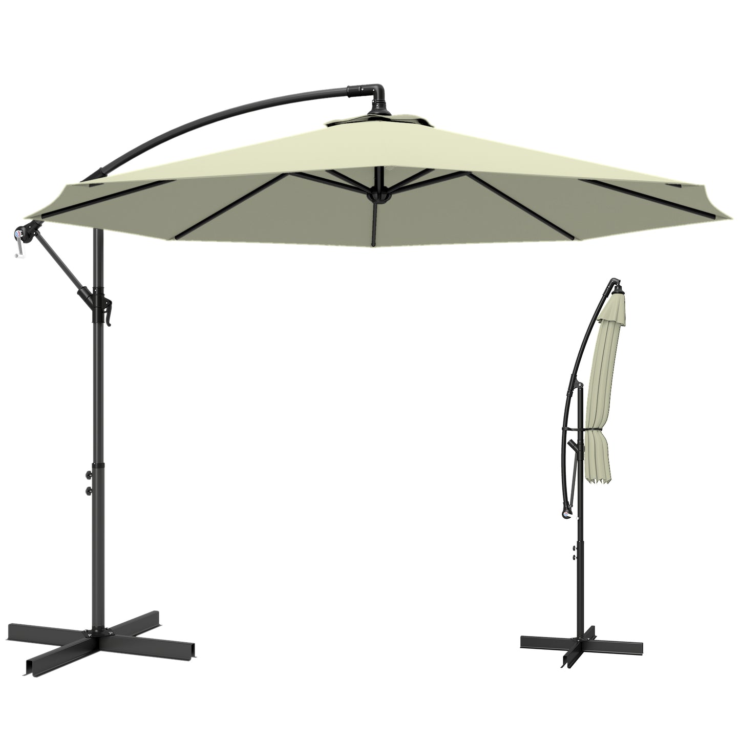 3(m) Banana Parasol Cantilever Umbrella Garden