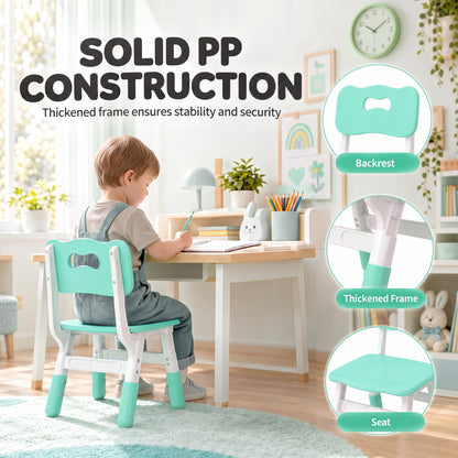 Set of 2 Height-Adjustable Kids' Desk Chairs - Green & White