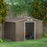 9 x 6ft Garden Metal Storage Shed, Outdoor Storage Tool House with Vents, Foundation and Lockable Double Doors, Brown