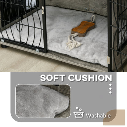 29.5" Dog Crate Furniture End Table w/ Cushion for Medium Dogs