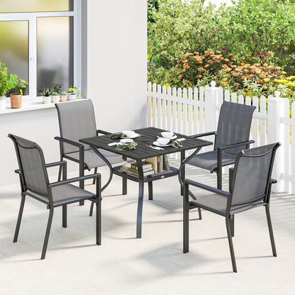 5 Pieces Outdoor Dining Set for 4, Patio Furniture Set, Dark Grey