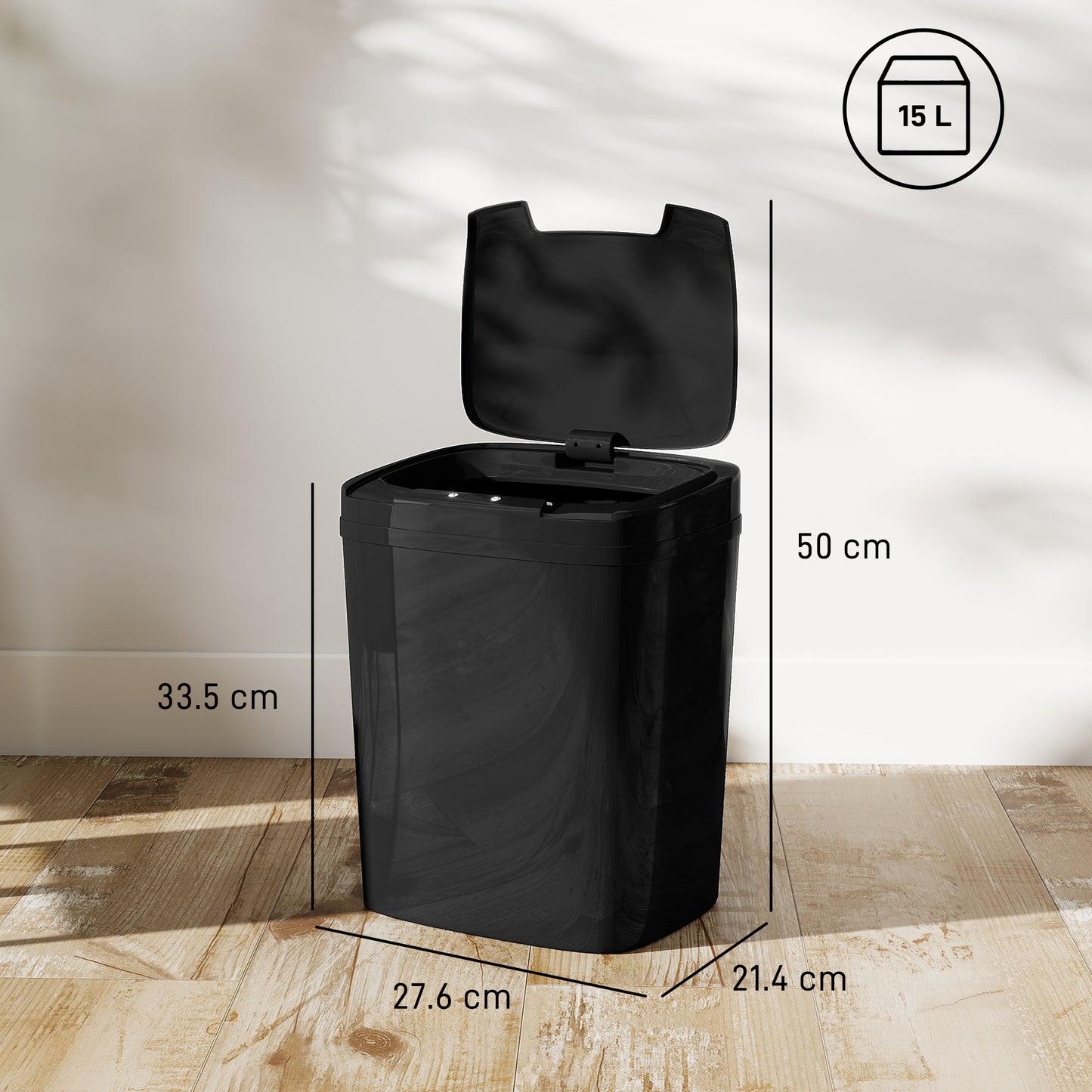 15L Sensor Bin, Automatic Touchless Kitchen Bin, Battery Operated