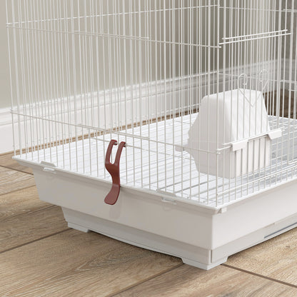 Bird Cage for Budgies, Finches, Canaries w/ Accessories, Toys, Tray, Handle, 46 x 36 x 100cm -White