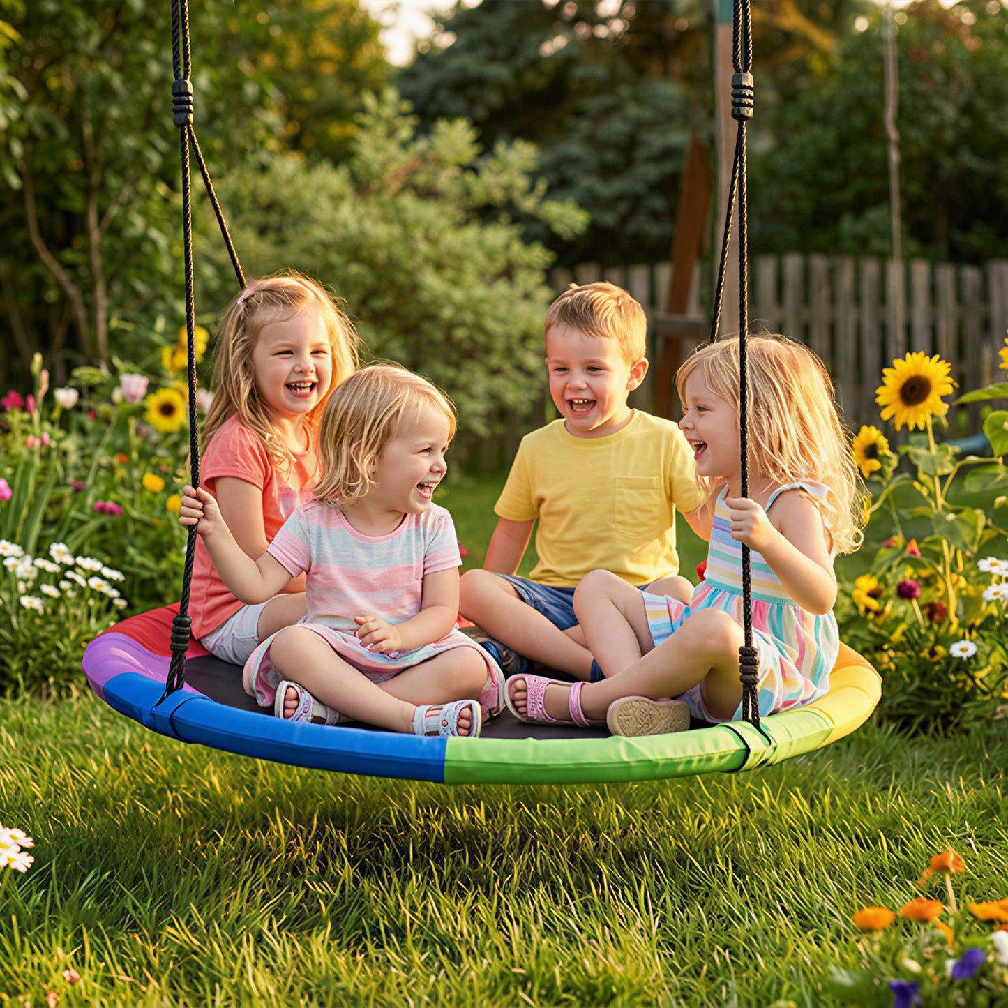 Nest Swing Heavy Duty 300kg Waterproof 120 cm Rainbow