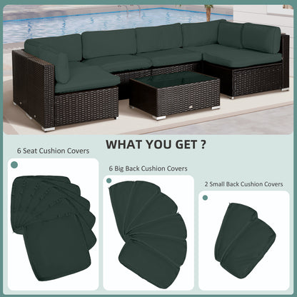 Garden Rattan Sofa Set Polyester Cover Replacement No Cushion Grey