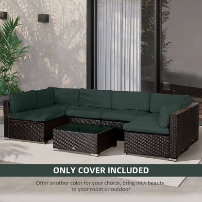 Garden Rattan Sofa Set Polyester Cover Replacement No Cushion Grey