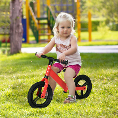 AIYAPLAY 12" Kids Balance Bike, No Pedal Training Bike for Children with Adjustable Seat, 360¬∞ Rotation Handlebars - Red