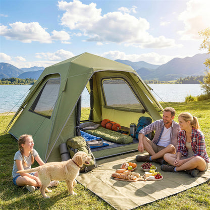 Pop Up Tent Waterproof Camping Tents 2-3 People Green