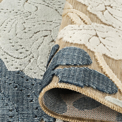 Gardenia Orchid Indoor Outdoor Low Pile Area Rug Floral Design