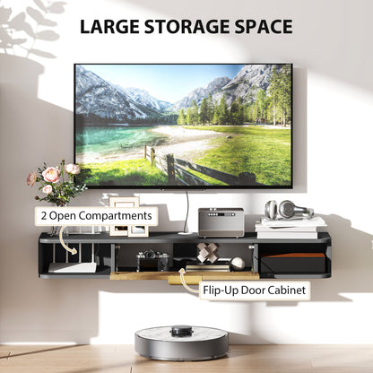 120 cm Floating TV Unit with Storage Entertainment Media Console Grey