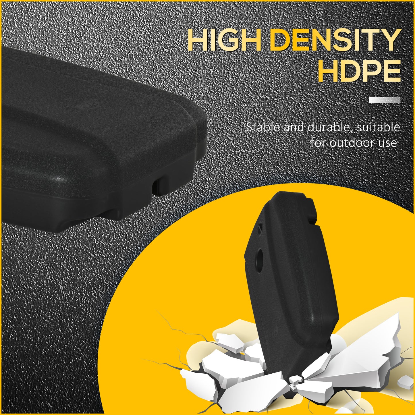 7.5kg Parasol Base w/ Wheels Water and Sand, Up to 100kg Black