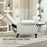 Manual Reclining Armchair Recliner with Footrest Cream White