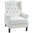 Manual Reclining Armchair Recliner with Footrest Cream White