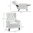 Manual Reclining Armchair Recliner with Footrest Cream White