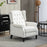 Manual Reclining Armchair Recliner with Footrest Cream White