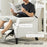 Manual Reclining Armchair Recliner with Footrest Cream White