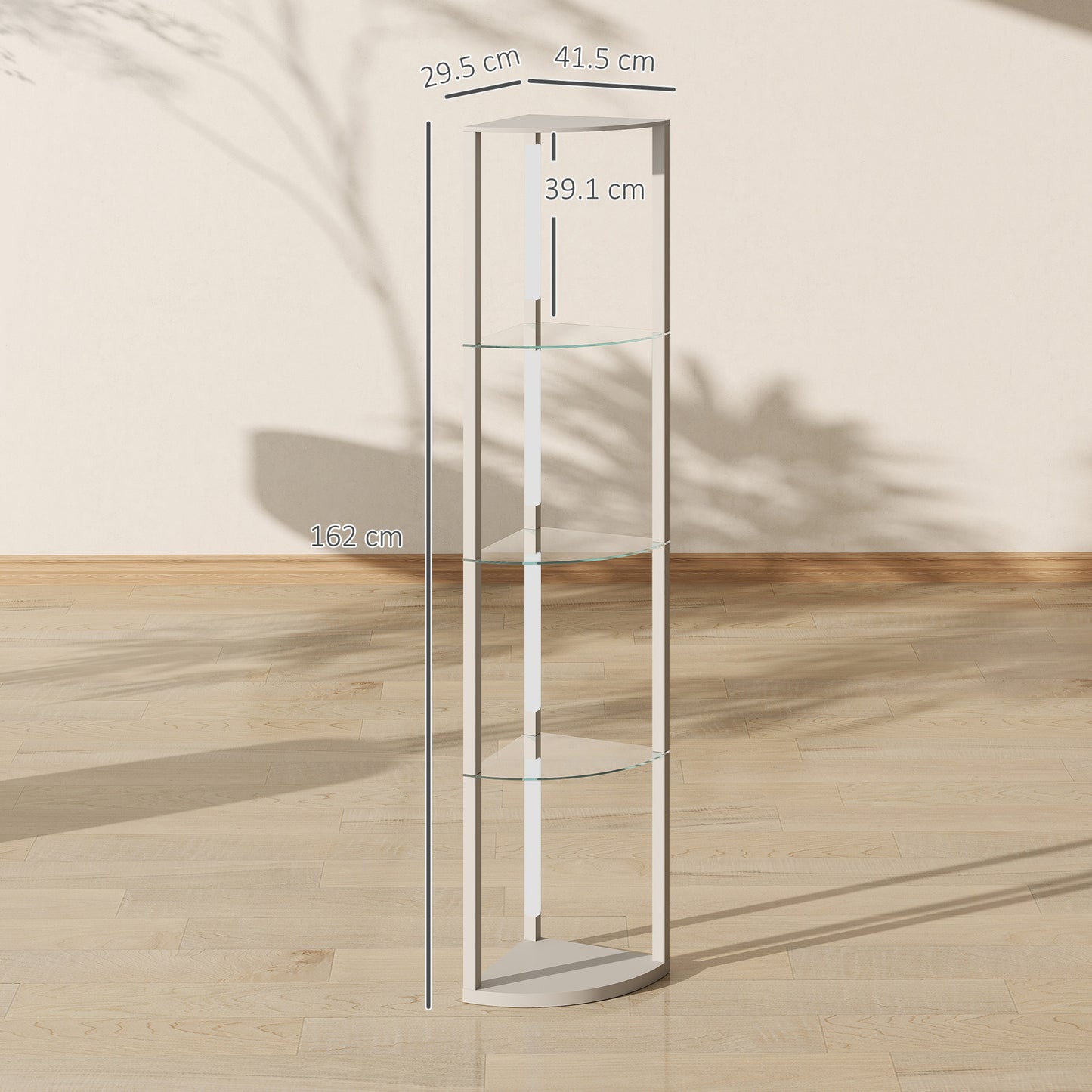 LED Floor Lamp with Shelves, Dimmable Standing Lamp with Foot Switch