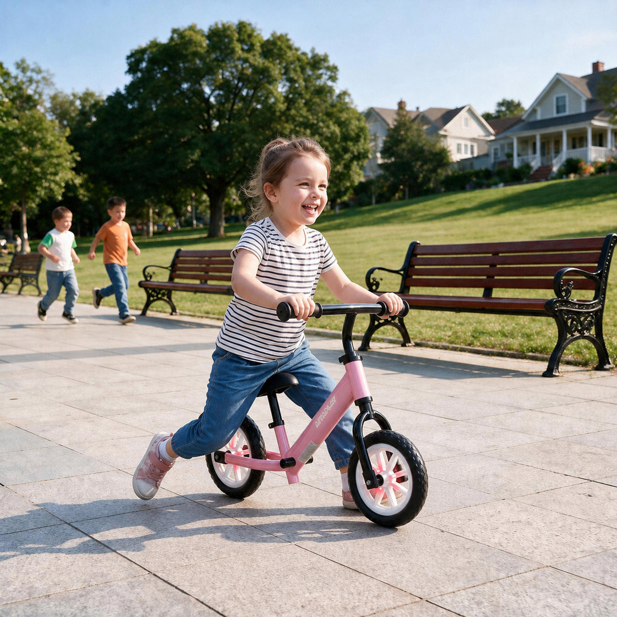 11.2" Balance Bike with Lighting Wheels for 2-5 Years, Pink