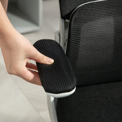 Vinsetto Mesh Office Chair with Adjustable Headrest, Lumbar Support, Black