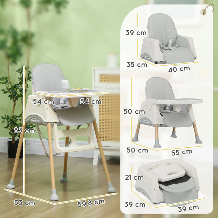 3 in 1 High Chair, Baby Chair, Booster Seat, Easy Clean & Foldable