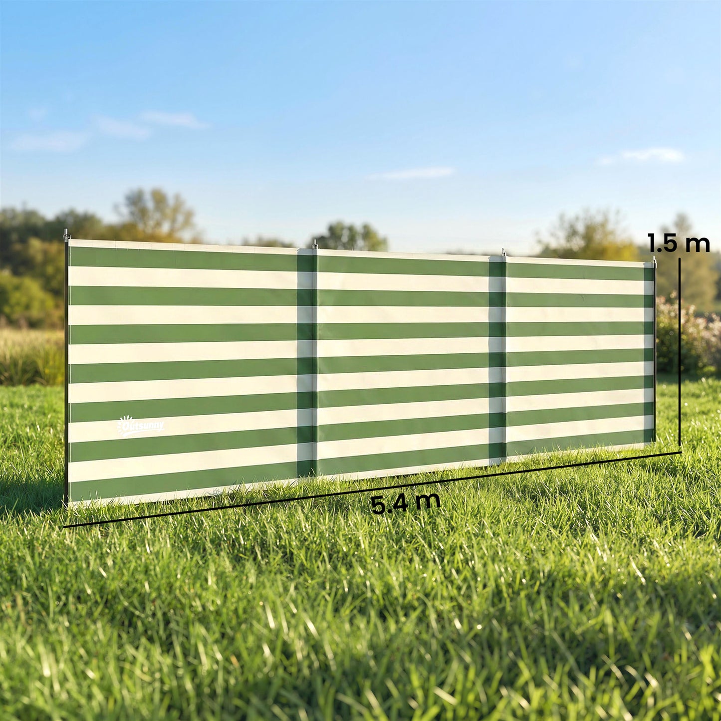 Camping Windbreak Portable Wind Blocker Privacy Wall, 540cm x 150cm