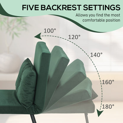 Click Clack Single Chair Bed Settee for Living Room, Green