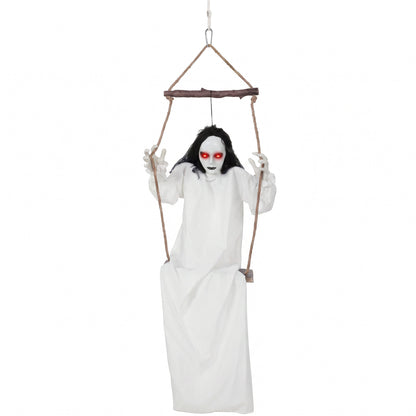 170cm Animated Hanging Swing Ghost with Glowing Red Eyes for Party