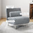 Single Folding 5 Position Convertible Sleeper Chair Sofa Bed Grey