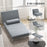 Single Folding 5 Position Convertible Sleeper Chair Sofa Bed Grey