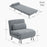 Single Folding 5 Position Convertible Sleeper Chair Sofa Bed Grey