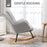 Wingback Rocking Chair for Nursing w/ Steel Frame Light Grey