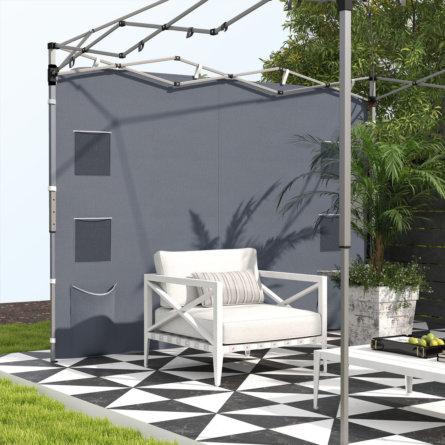 Side Panel for 3x3 m Pop Up Gazebos, 1 Pack Sidewall Only, Grey